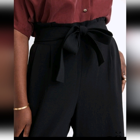Madewell Womens Black Tie-Waist Huston Pull-On Crop Plus Size Minimalis Pants 3X - Picture 4 of 12